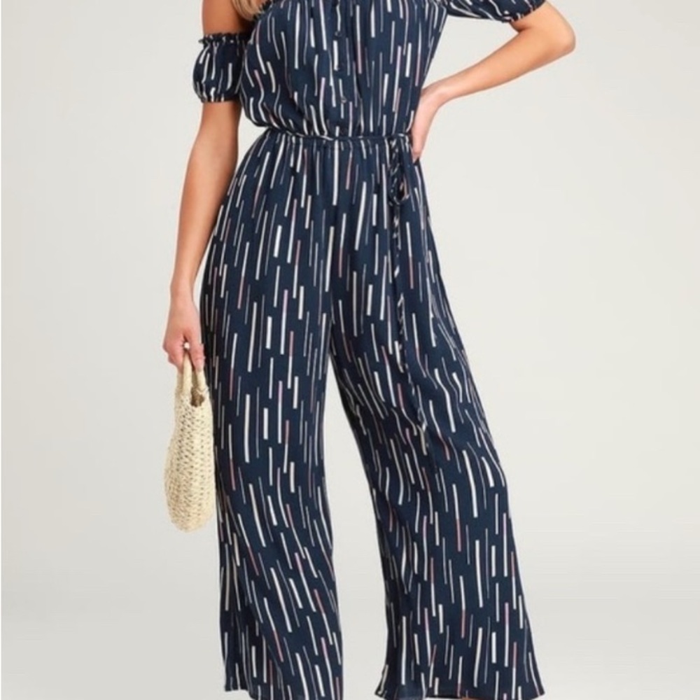 Lulus Off-Shoulder Multicolor Striped Dress